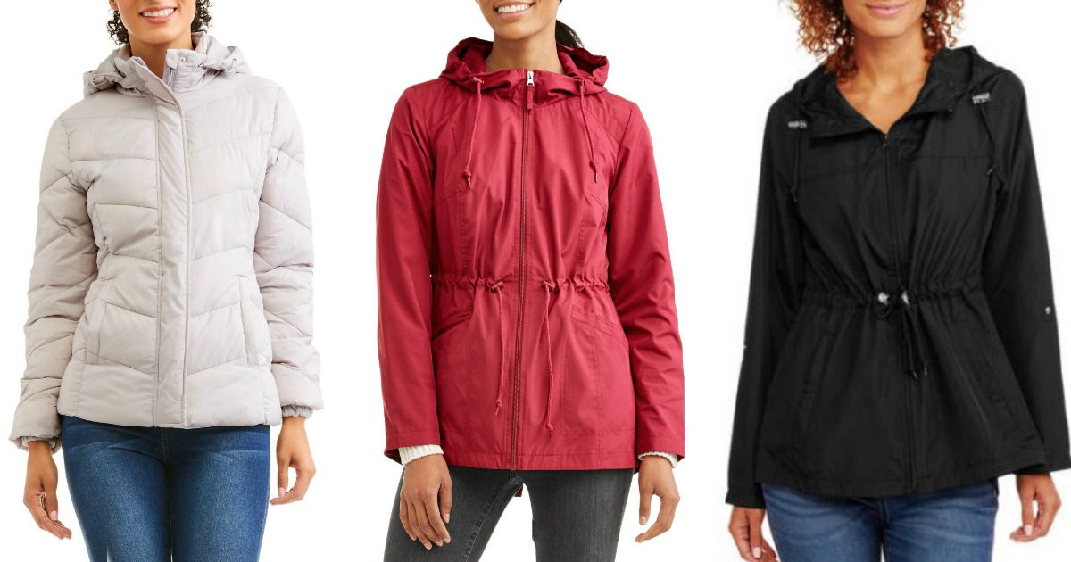 faded glory women's hooded puffer coat