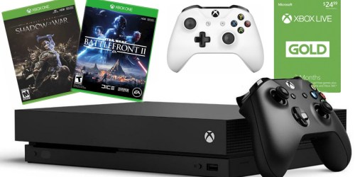 Xbox One X Console, Extra Controller + 3 Months Xbox Live Only $499.99 Shipped