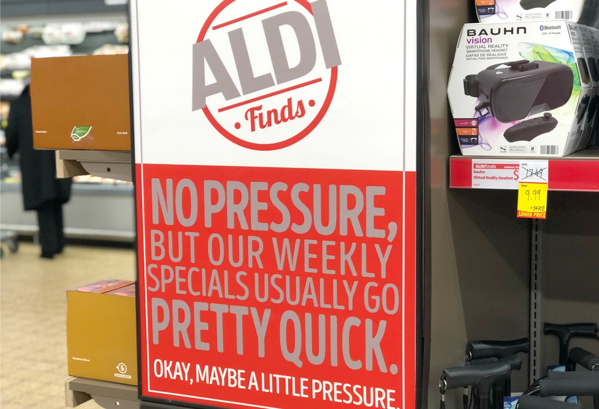 aldi finds sign in store
