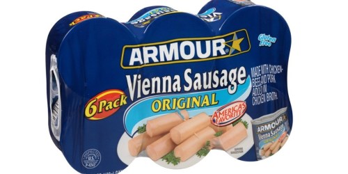 Amazon: SIX Armour Vienna Sausage Cans Just $2.30 Shipped (Only 38¢ Per Can)