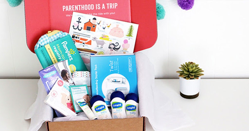 close up of box with baby samples inside next to small plant on white countertop