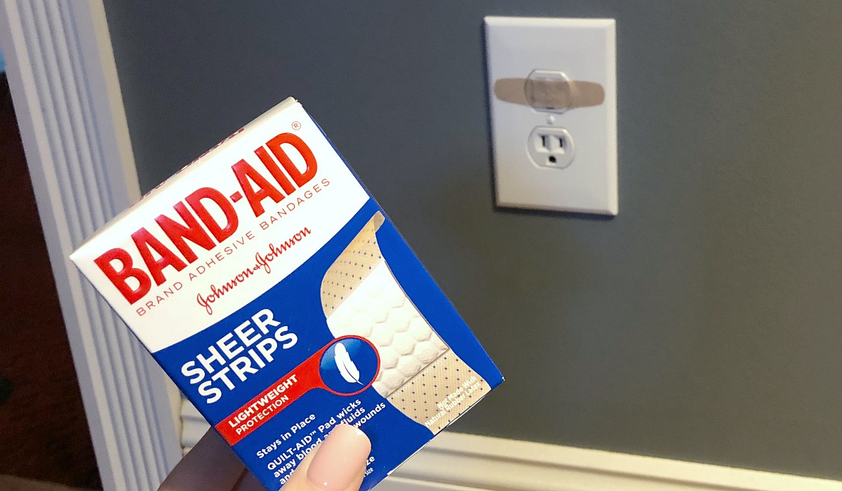 cover outlets with band-aids
