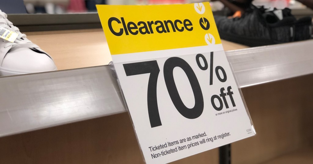 70% off clearance sign at Target