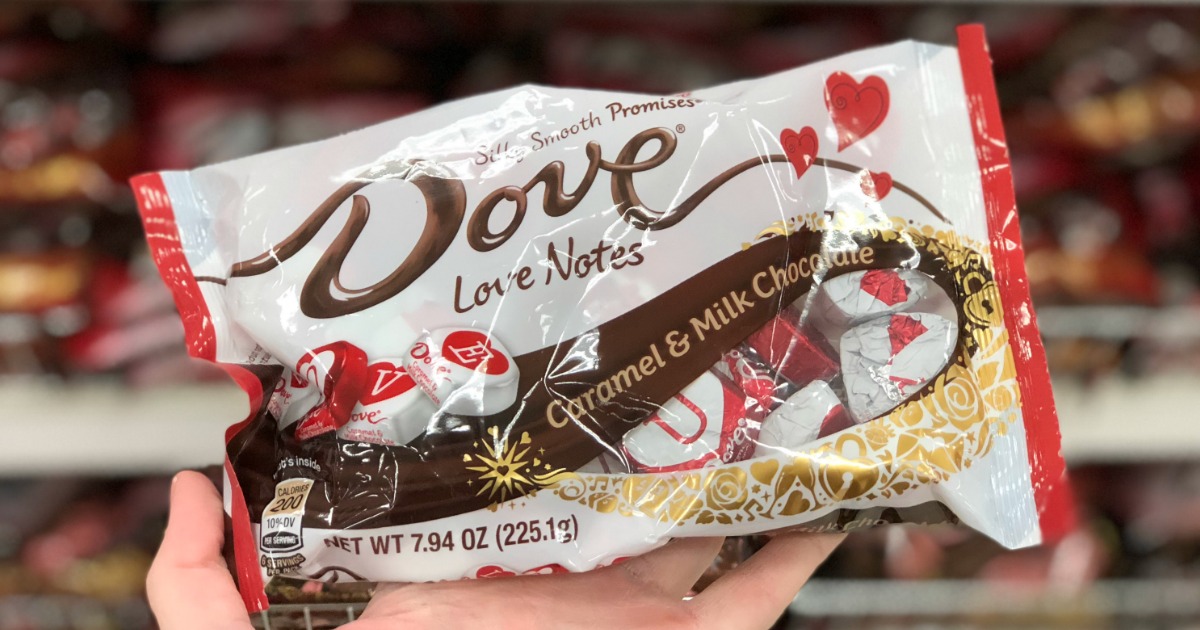Dove Promises Valentine chocolates in a bag