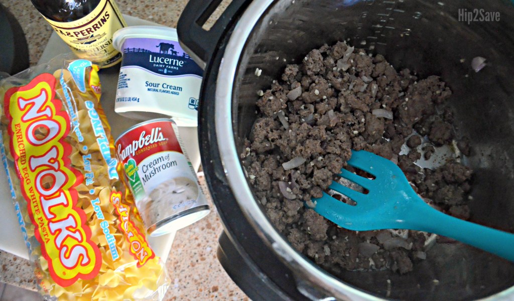 Beef Stroganoff ingredients