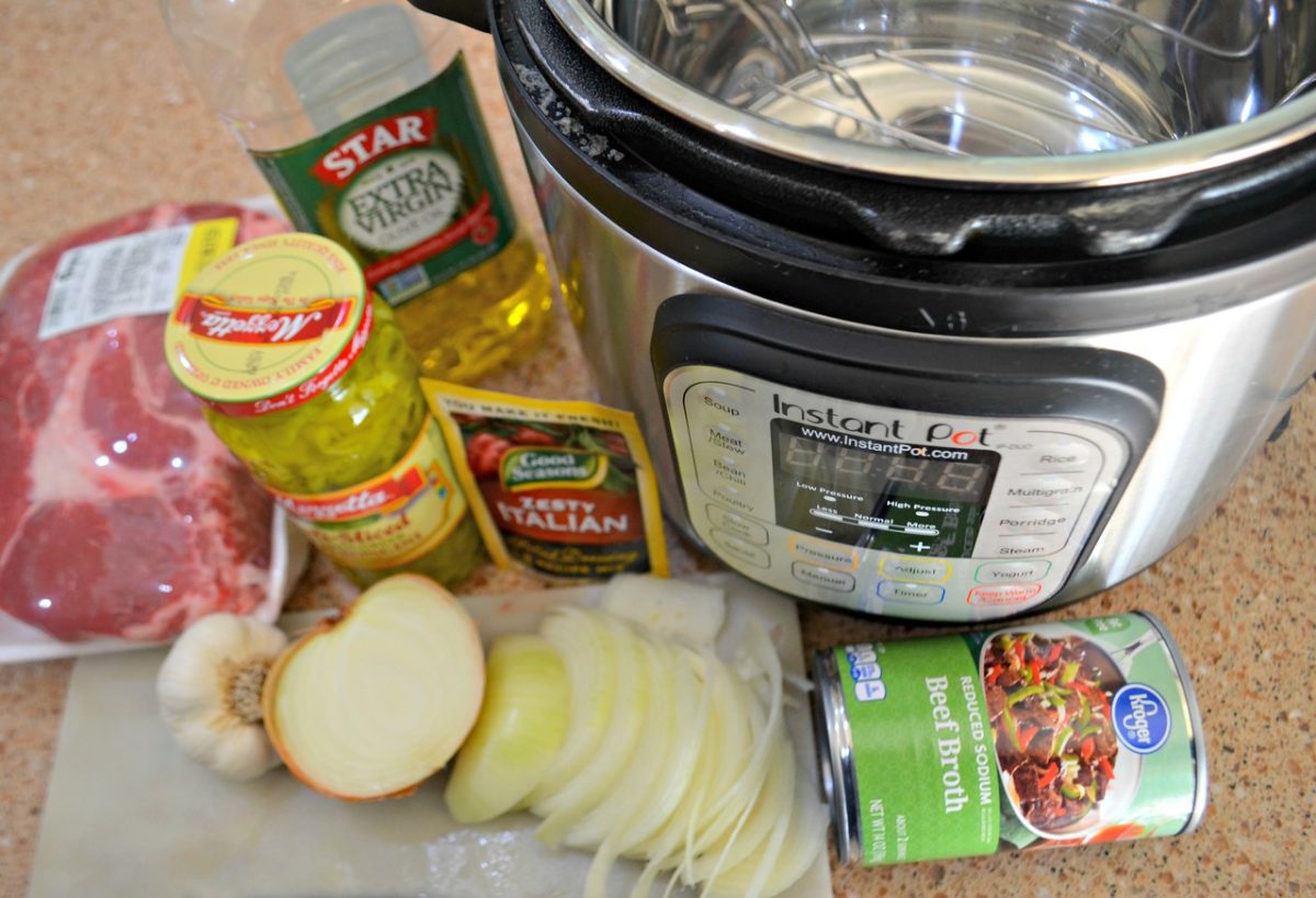 instant pot with ingredients for easy meal