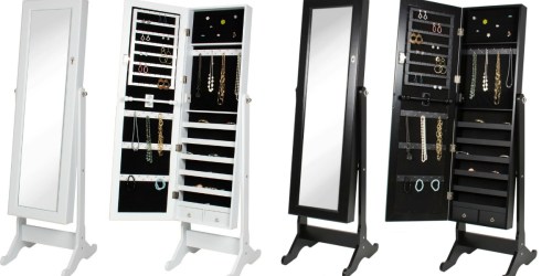 Lockable Cheval Mirror Jewelry Cabinet Only $52.70 Shipped