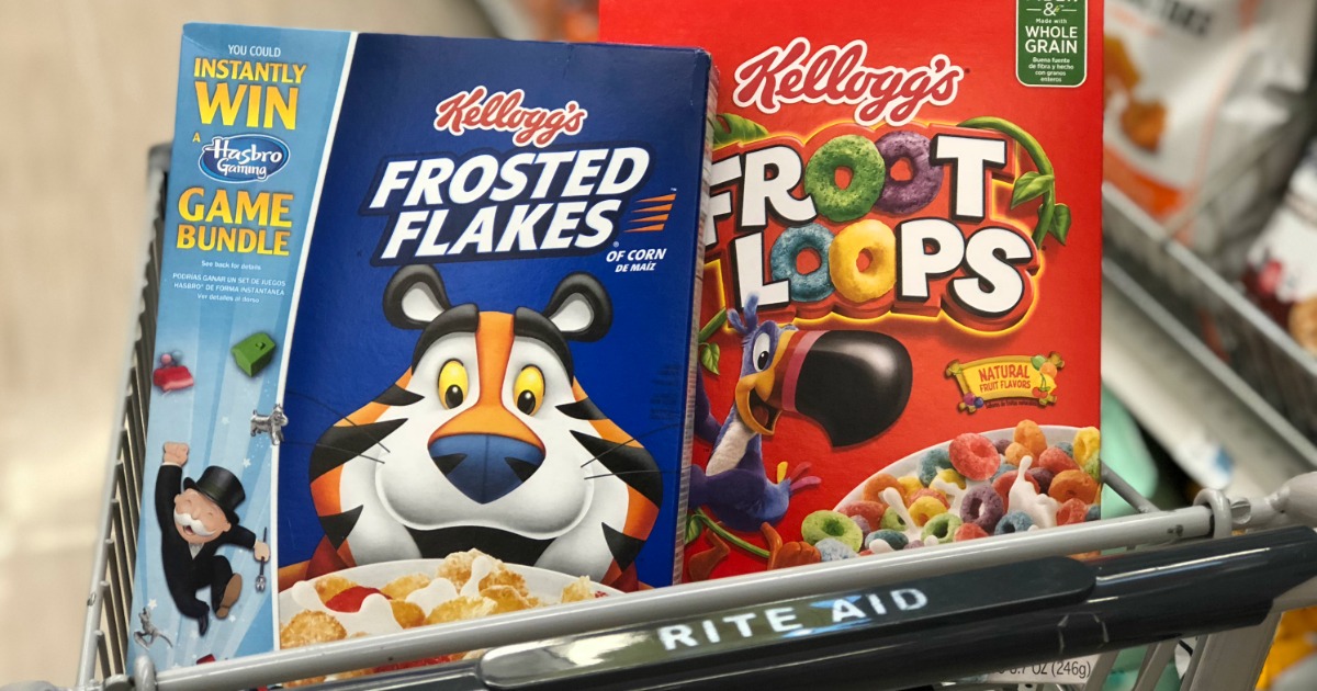 Kellogg's Cereal ONLY 1.37 Per Box at Rite Aid
