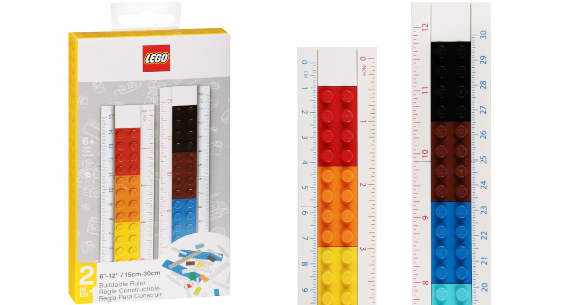 LEGO Buildable Convertible Ruler Building Blocks Rainbow Colors 2 in 1 6-12" for sale online 