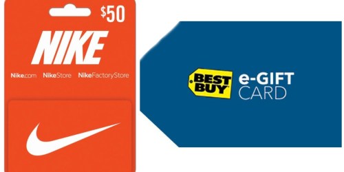 FREE $10 Best Buy eGift Card with $50 Nike Gift Card Purchase
