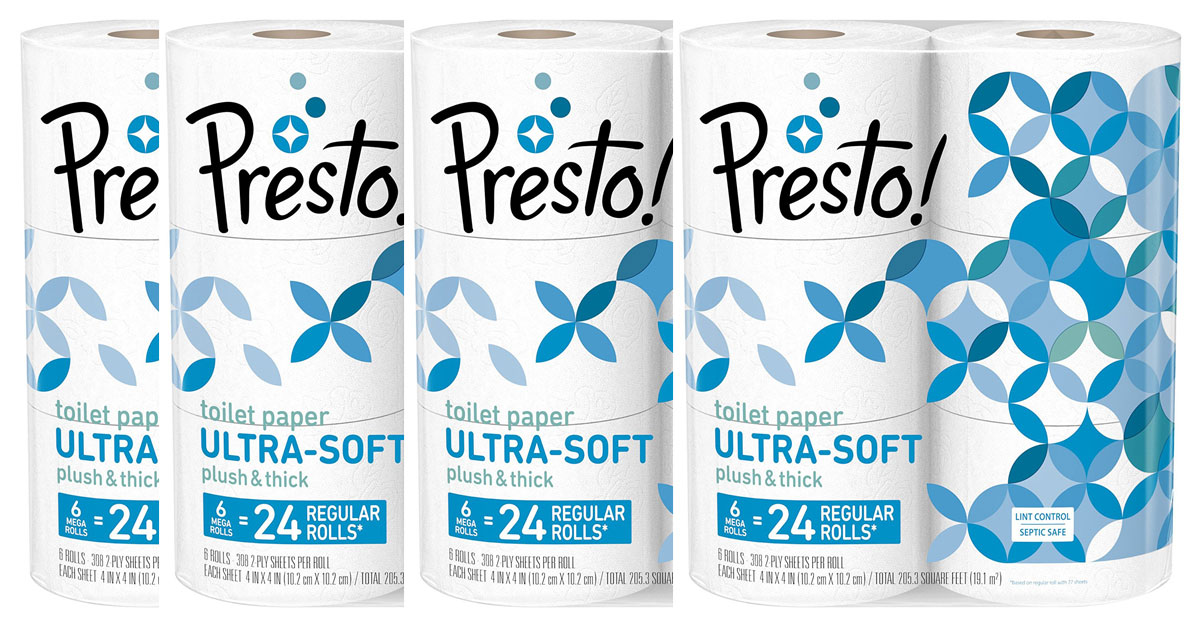 Amazon Prime Presto! Toilet Paper 24Count Mega Rolls 14.43 Shipped