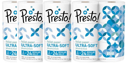 Amazon Prime: Presto! Toilet Paper 24-Count Mega Rolls $14.43 Shipped (Equal To 96 Regular Rolls)