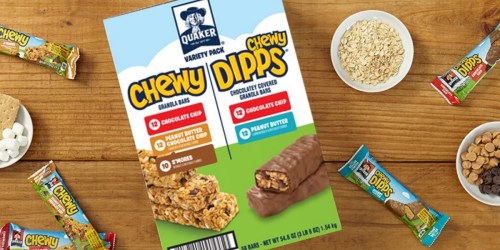 Amazon: Quaker Chewy Granola Bars and Dipps 58-Count Variety Pack Only $9.34 Shipped (16¢ Per Bar)
