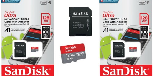Amazon: Sandisk Ultra 128GB Micro SDXC Card with Adapter Only $37.99 Shipped (Regularly $50)