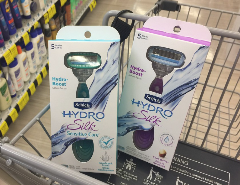 two schick hydro silk packs in shopping cart