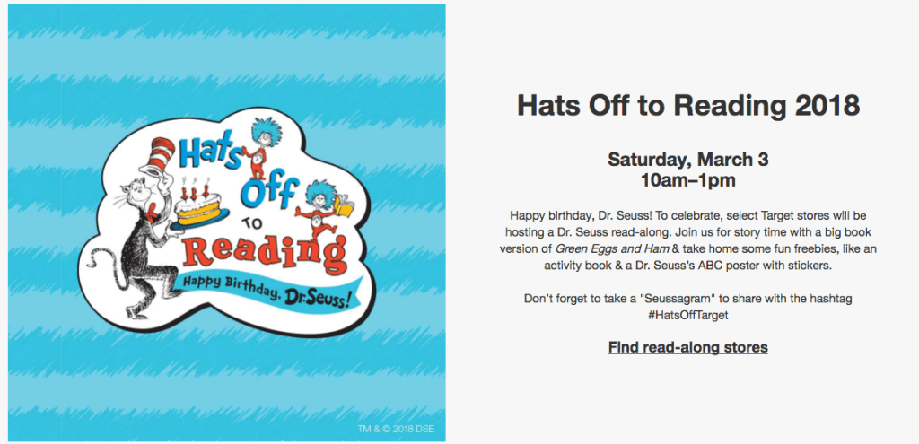 Dr. Seuss Reading Event Target
