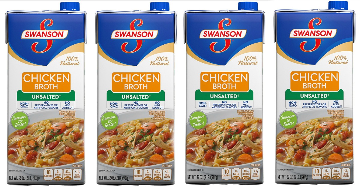 Amazon TWELVE Swanson Unsalted Chicken Broth 32 Ounce Cartons Only 12
