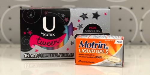 Four New KOTEX Coupons = Pads AND Motrin Just $2.38 After Cash Back at Target + More