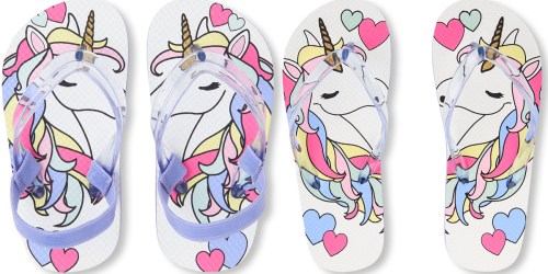 The Children’s Place Toddler & Girls Unicorn Flip Flops ONLY $2.47 Shipped & More