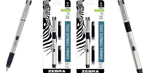 Zebra Stainless Steel Fountain Pen with Bonus Refill Only $1.83