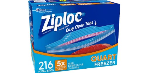 Sam’s Club: Ziploc 216-Count Freezer Quart Bags Just $12.98 (Only 6¢ Per Bag)