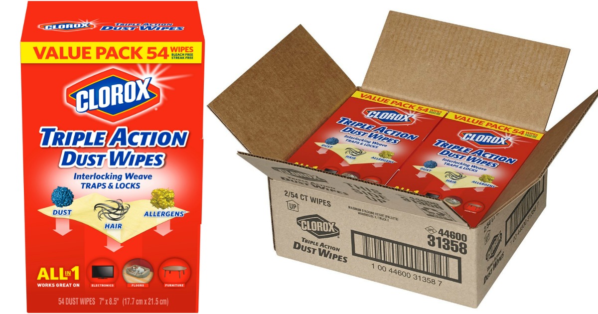  TWO Clorox Dust Wipes 54-Count Value Packs Only $7.49