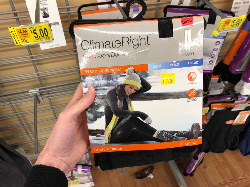 ClimateRight by Cuddl Duds Women's Stretch Fleece Warm Underwear Leggings  -Black