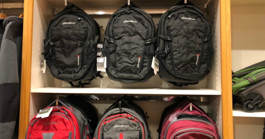 Eddie Bauer Packs on display