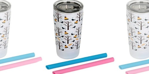 Amazon: Housavvy 3D Stainless Steel Tumbler w/ Lid & Straws Only $8.95