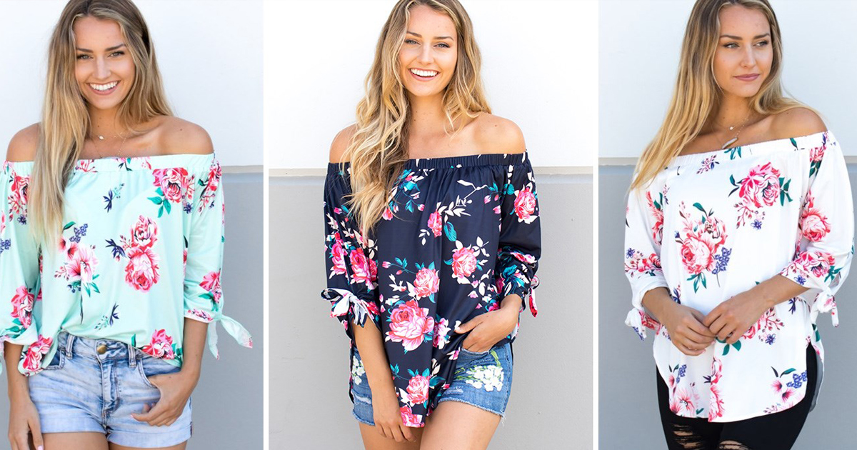 Floral Off Shoulder Top ONLY $14.99