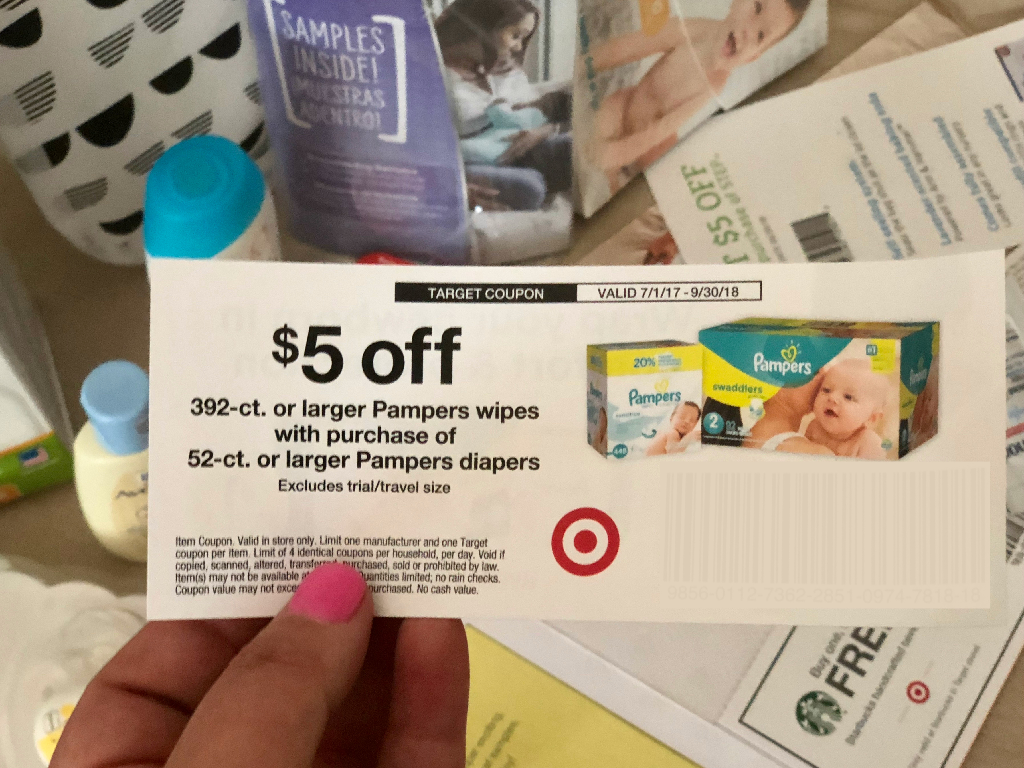 target baby registry bag with free gift coupons and samples - high value diaper coupon