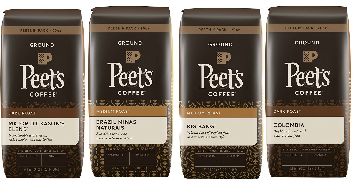 Peet's Ground Coffee 20oz Bag Just 8.99 Shipped + More