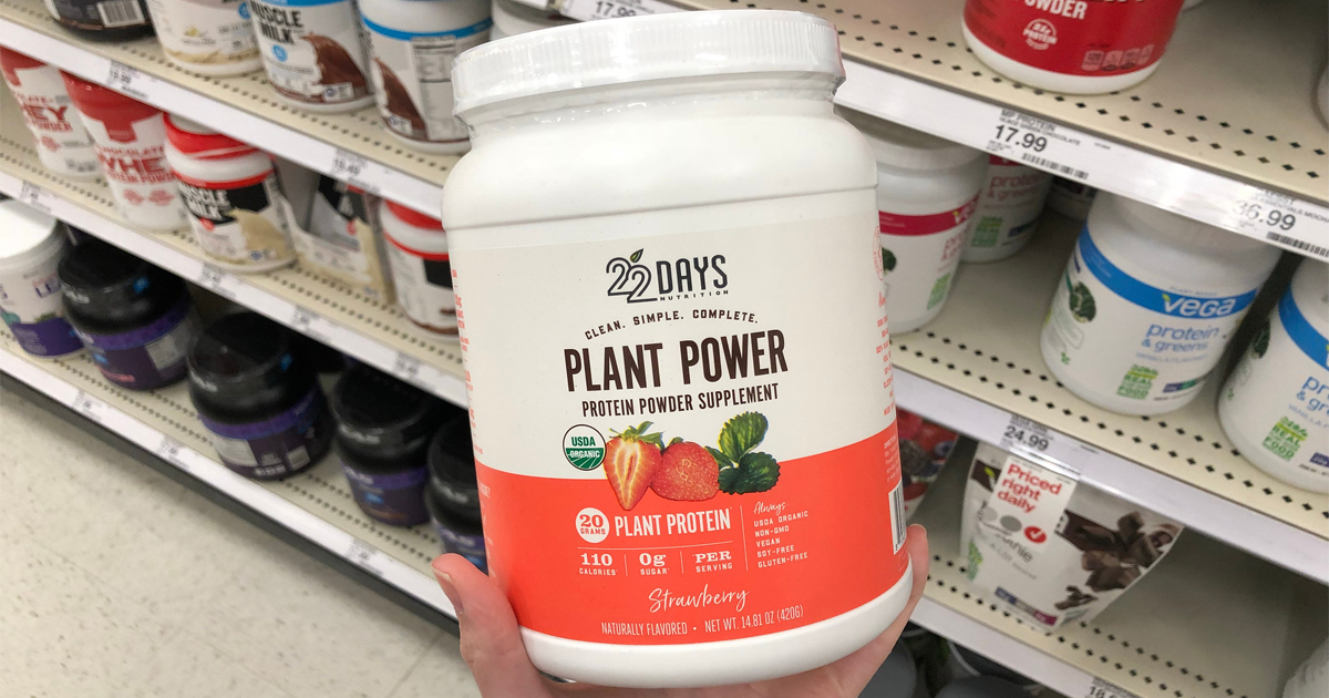 50 Off 22 Days Plant Power Strawberry Protein Powder at Target (Just