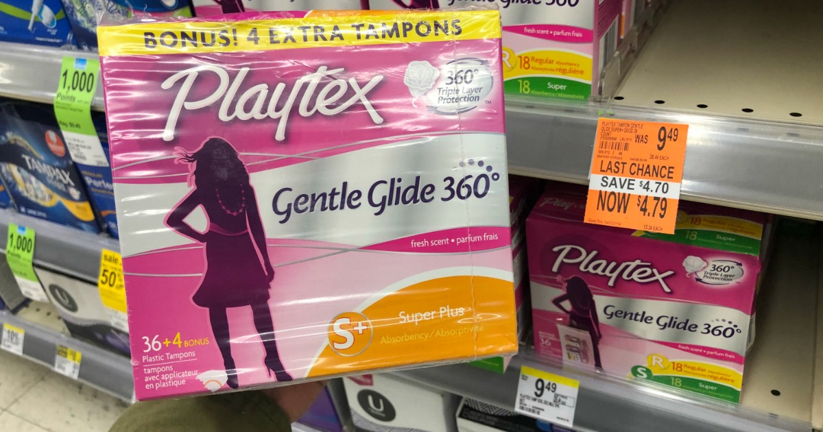 Walgreens Playtex Gentle Glide Tampons 40Count Box As Low As 3.79