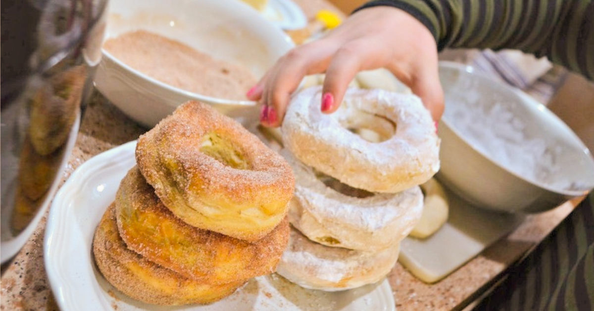 3-ingredient air fryer donuts with sugar coating