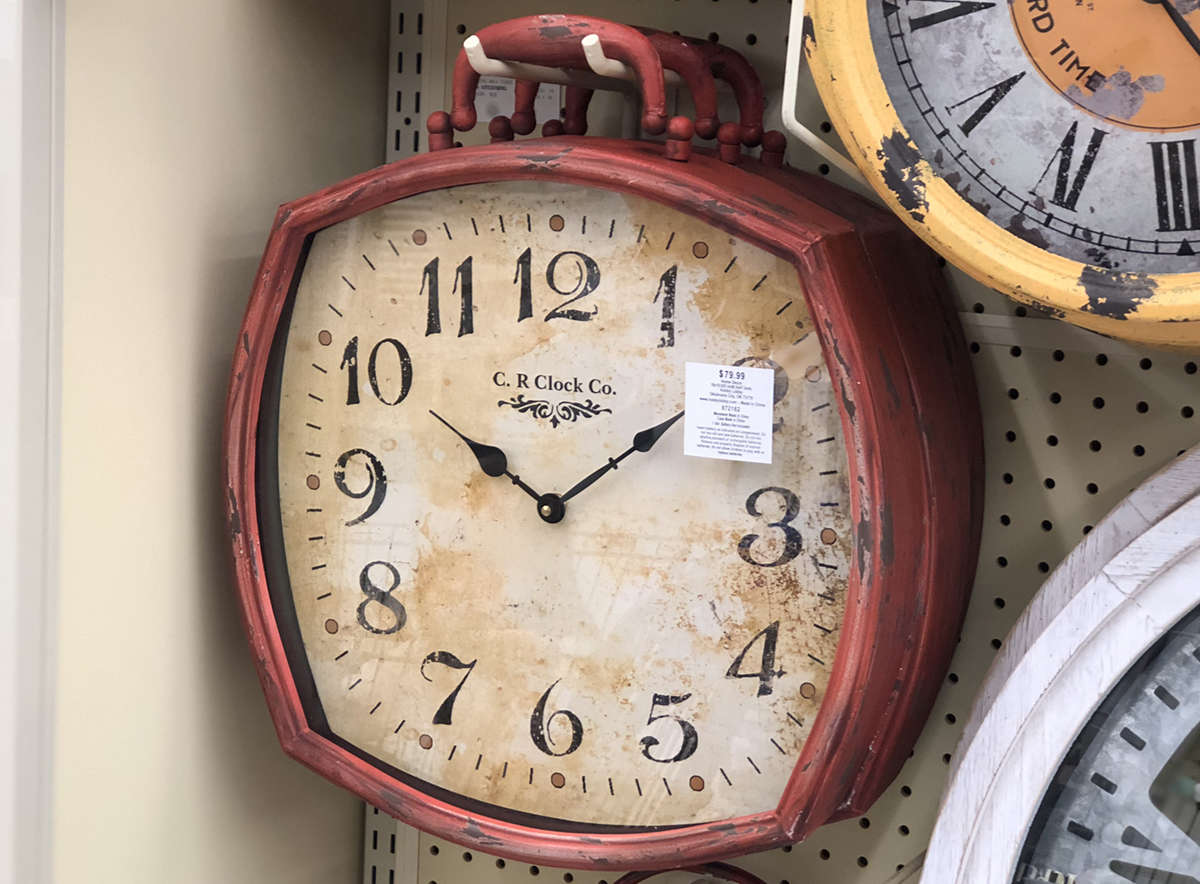 Hobby Lobby Distressed White Wall Clock Wall Design Ideas   Red Wall Clock 