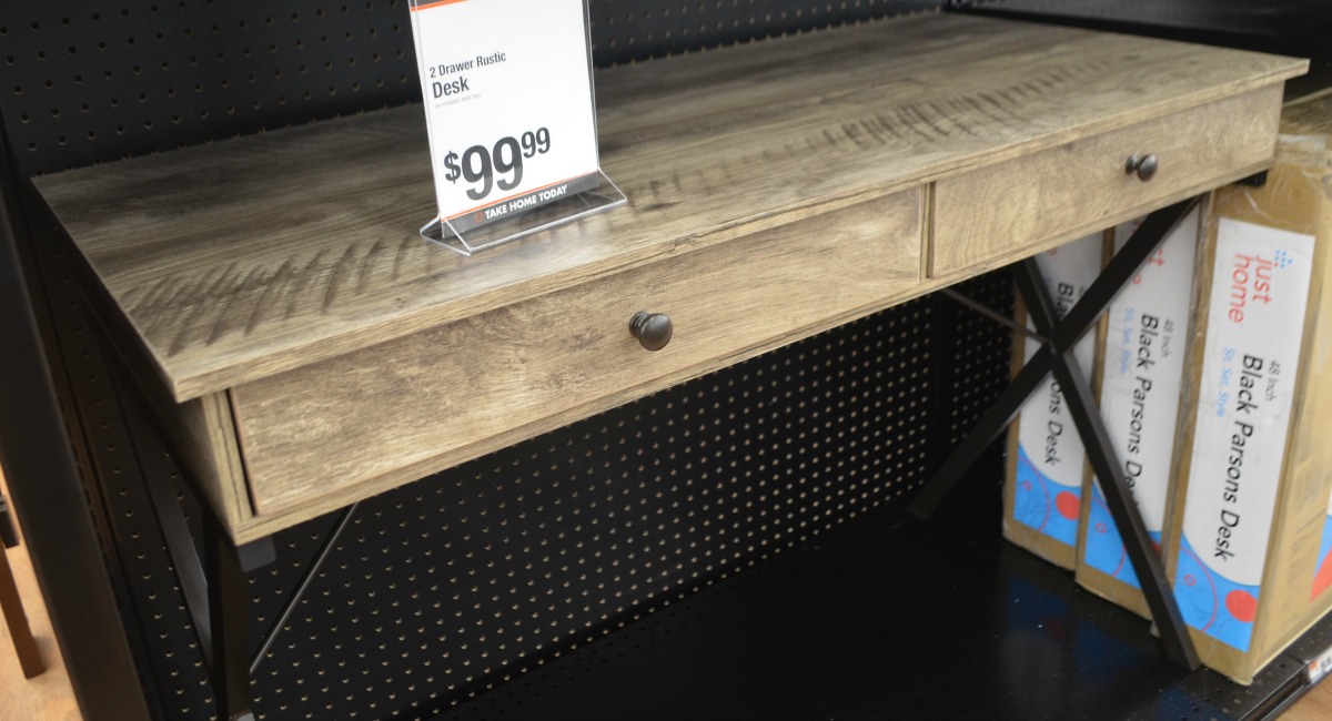 big lots 2 drawer rustic desk