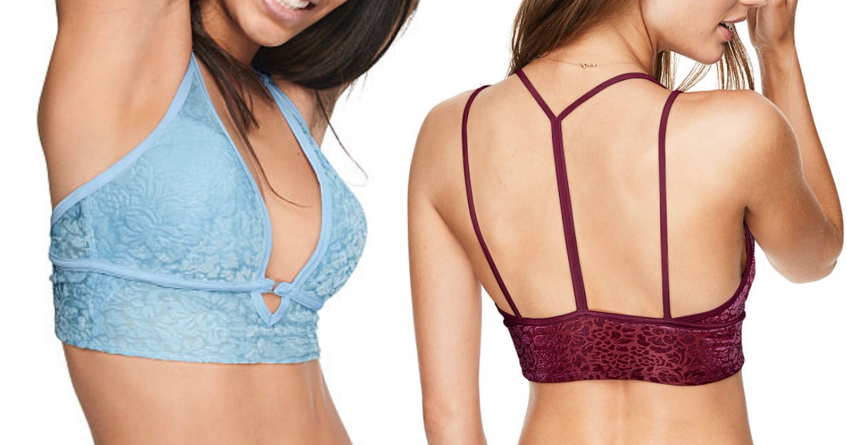 TWO Victoria's Secret Velvet Bralettes AND TWO Panties Only $50