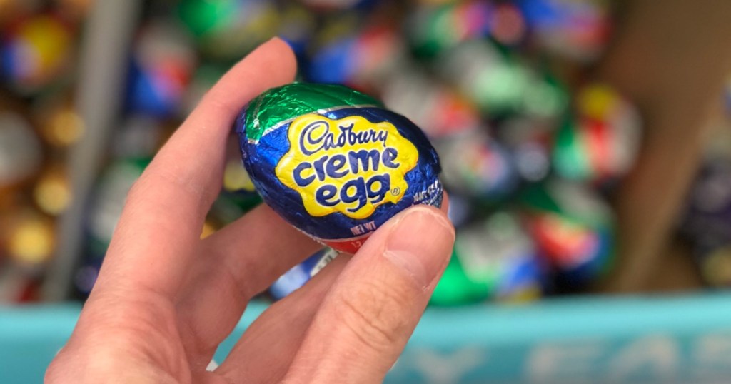 hand holding candy egg 
