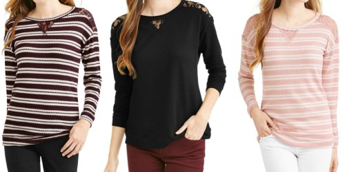 Walmart.com: Womens French Terry Long Sleeved Shirt Only $2 (Regularly $13)