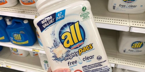 Amazon: TWO All Mighty Pacs 67-Count Tubs Only $11.51 Shipped (Free Clear for Sensitive Skin)