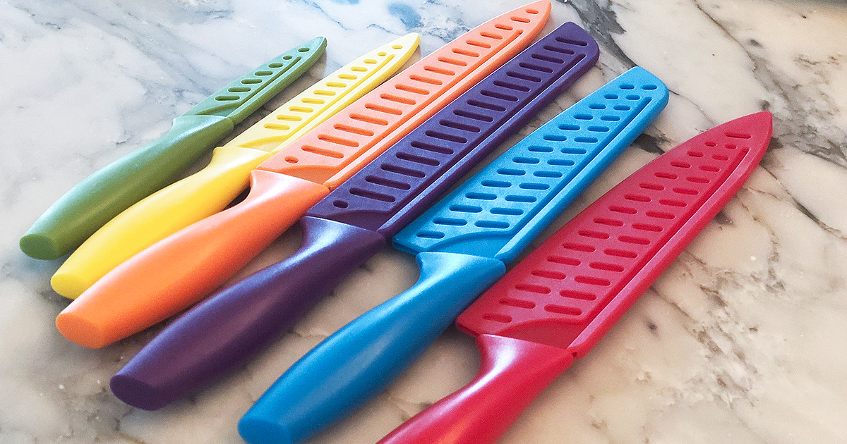 Basics 12-Piece Colored Kitchen Knife Set