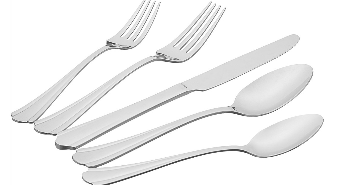AmazonBasics 20Piece Stainless Steel Flatware Set Only 10.92 (Ships w