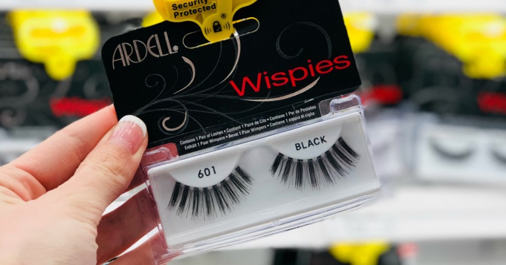 hand holding ardell falsie lashes