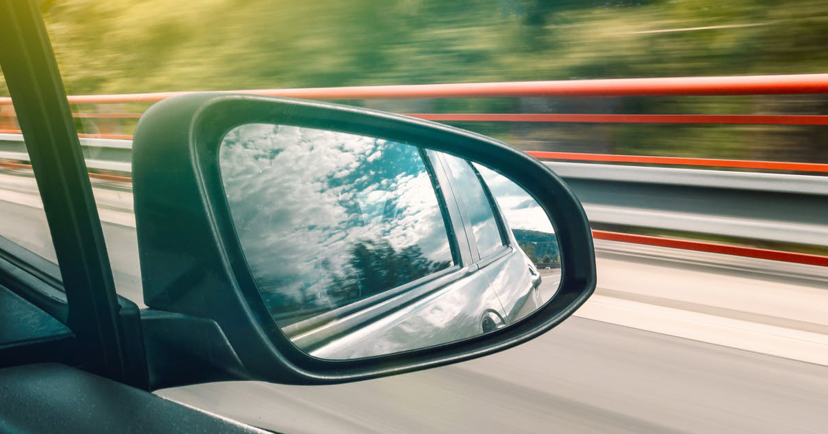 side view mirror of a car