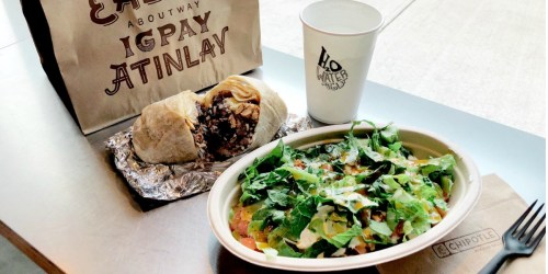 Buy One Get One FREE Chipotle Burritos, Bowls, Salads, or Tacos for Teachers (May 8th Only)