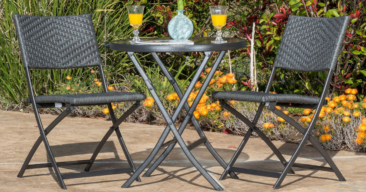 3Piece Wicker Bistro Patio Set Just 85.99 Shipped