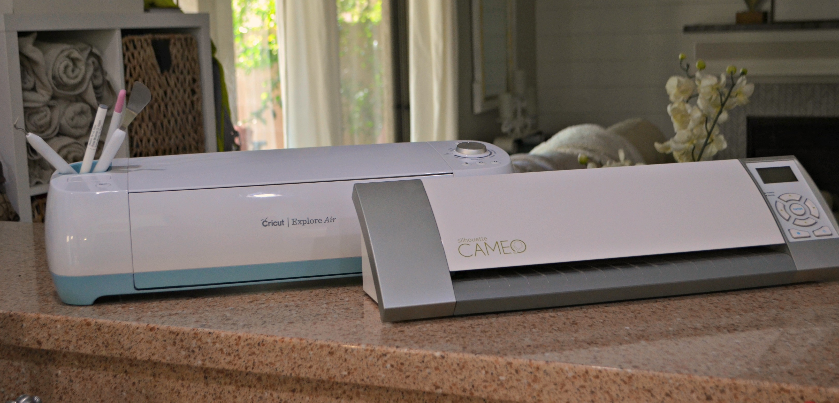 Cricut and Silhouette are both about the size of a large, compact printer.