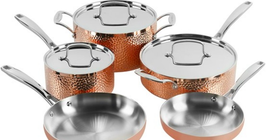 Cuisinart 8 Piece Tri Ply Hammered Copper Cookware Set ?resize=1024%2C538&strip=all?w=768&strip=all