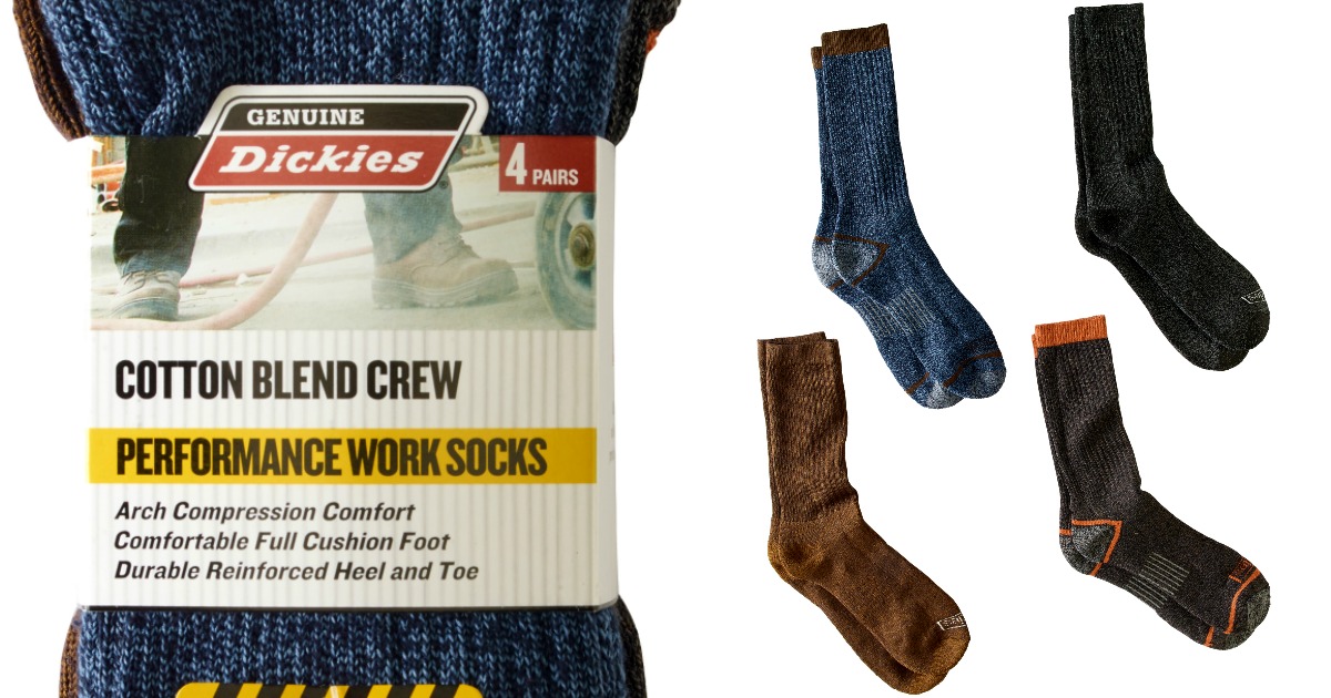 Walmart Dickies Crew Socks 4Pack ONLY 4.88 (Just 1.22 Per Pair)